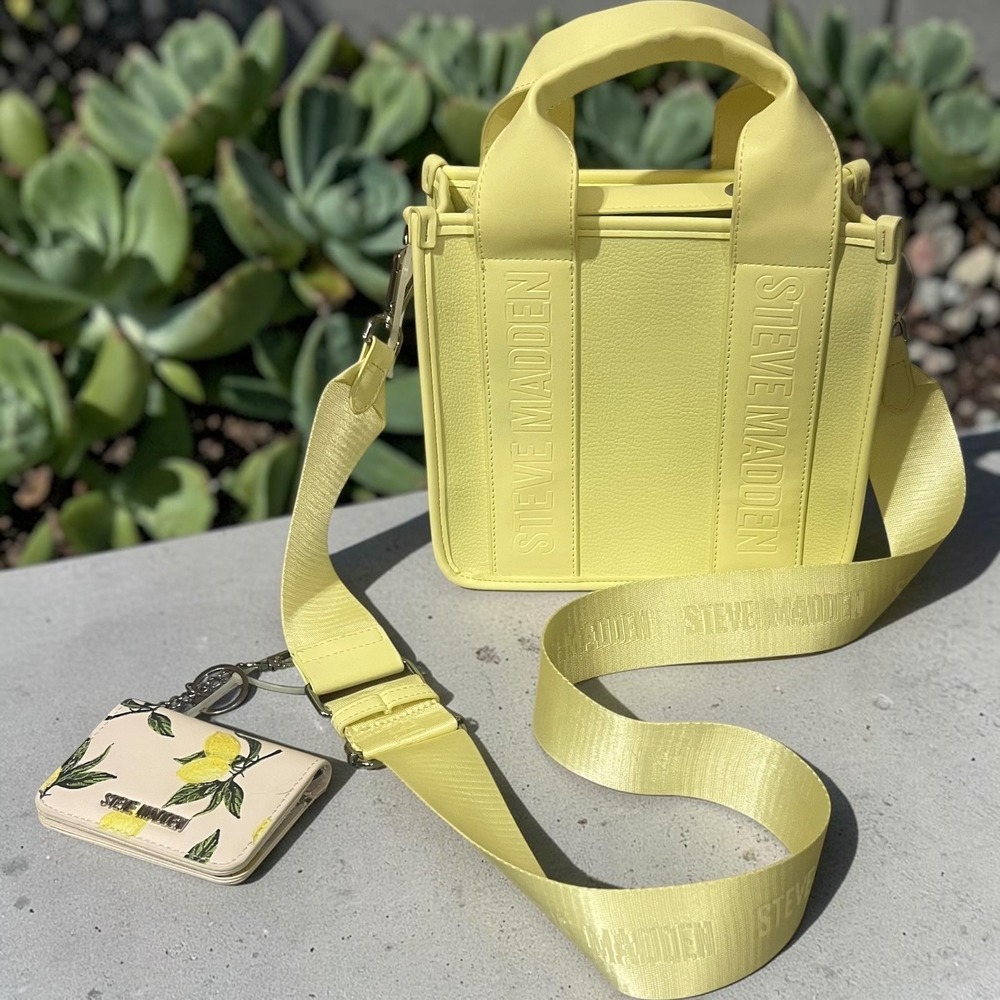 Steve Madden Satchel Women's Yellow  Crossbody w/Lemon Pouch BWEBBER-CC  Medium